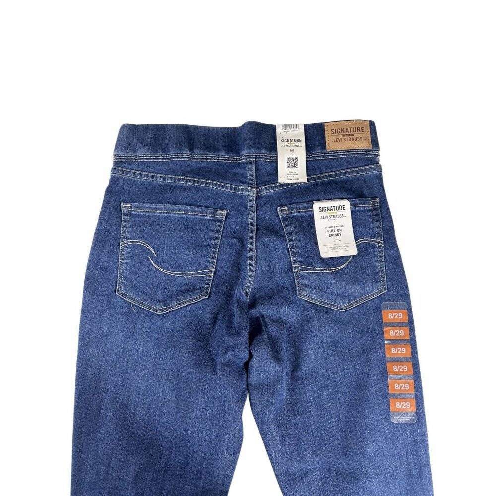 Levi Signature Pull-On Skinny Fit Jeans Women's‎ 8 Blue Denim Total Shaping NEW - Picture 6 of 12